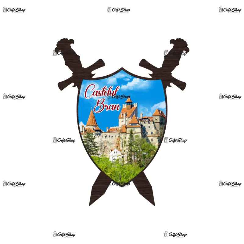 Castelul bran, magnet palos cu sabii, model mgs190